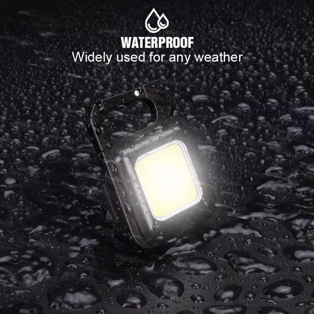 LED Light Keychain USB Rechargeable Mutifuction Flash Light Flashlight Pocket Clip Climbing Lantern