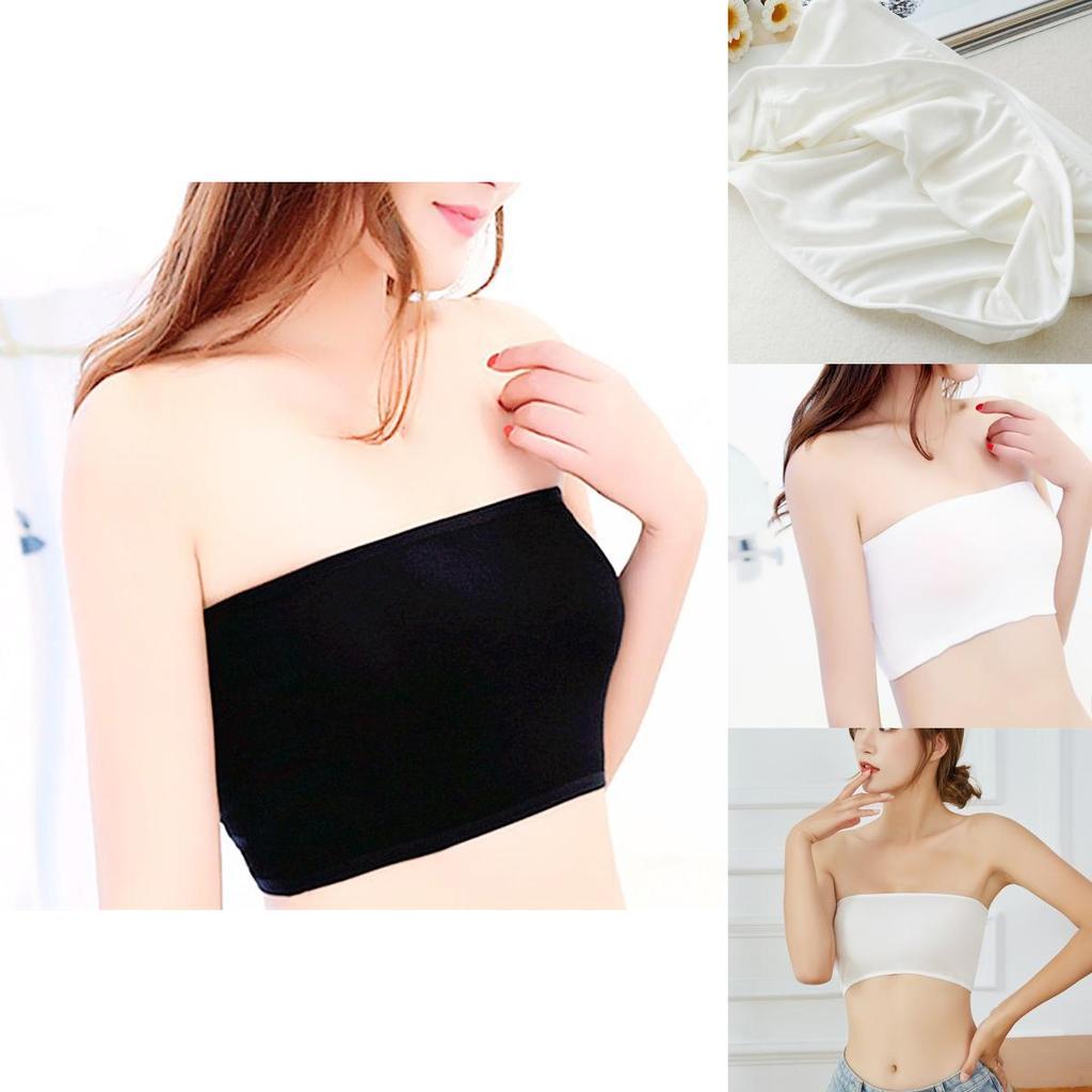 Reggiseno Sportivo Bandeau Senza Spalline Senza Cuciture Comfort Assoluto In Elegante Bianco e Nero