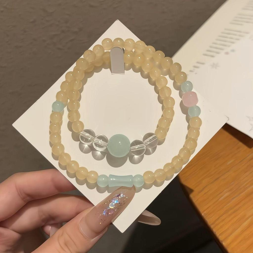 2025 Bestseller Zen-Inspired Yellow Beaded Bracelet - Versatile Chinese Aesthetic Gift