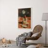 Surreal Cosmos Space UFO Sci Fi Poster Vintage Astronaut Alien Desert Canvas Painting Trendy Wall Art for Living Room Home Decor