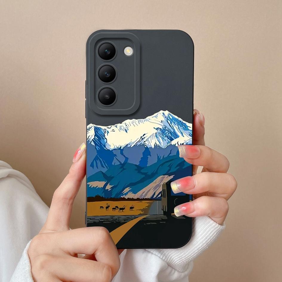 

Чехол для Vivo V30 SE 5G V40 Lite Pro Y100 (ИДН) Чехол для корпуса T3 V30e Y200e жидкий силикон мягкий противоударный защитный бампер с забавным рисунком линий vivo V40 Lite 5G