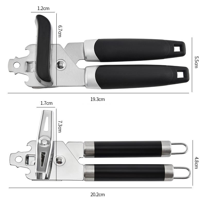 Professional Stainless Steel Tin Can Opener Multifunctional Side Cut Kitchen Tool Beer Bottle Opener