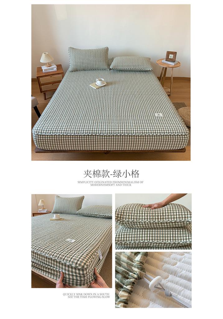 Sleeping grid all cotton color woven washed cotton grid sandwiched cotton bedding sheet