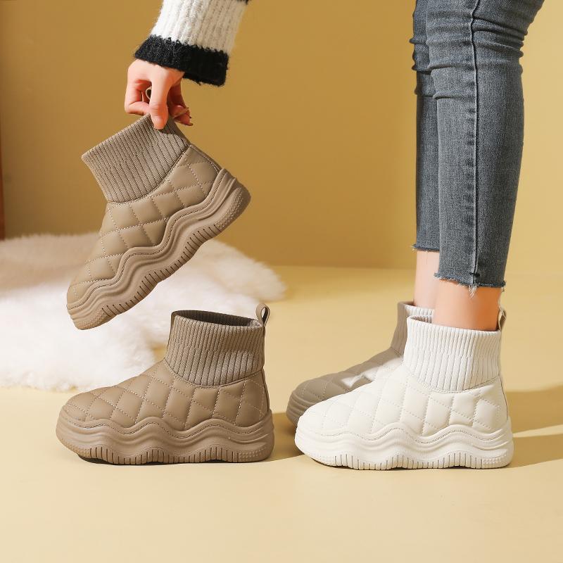 Snow Boots New Winter Velvet Thickened Warm Platform Shoes Socks Boots Cotton Shoes