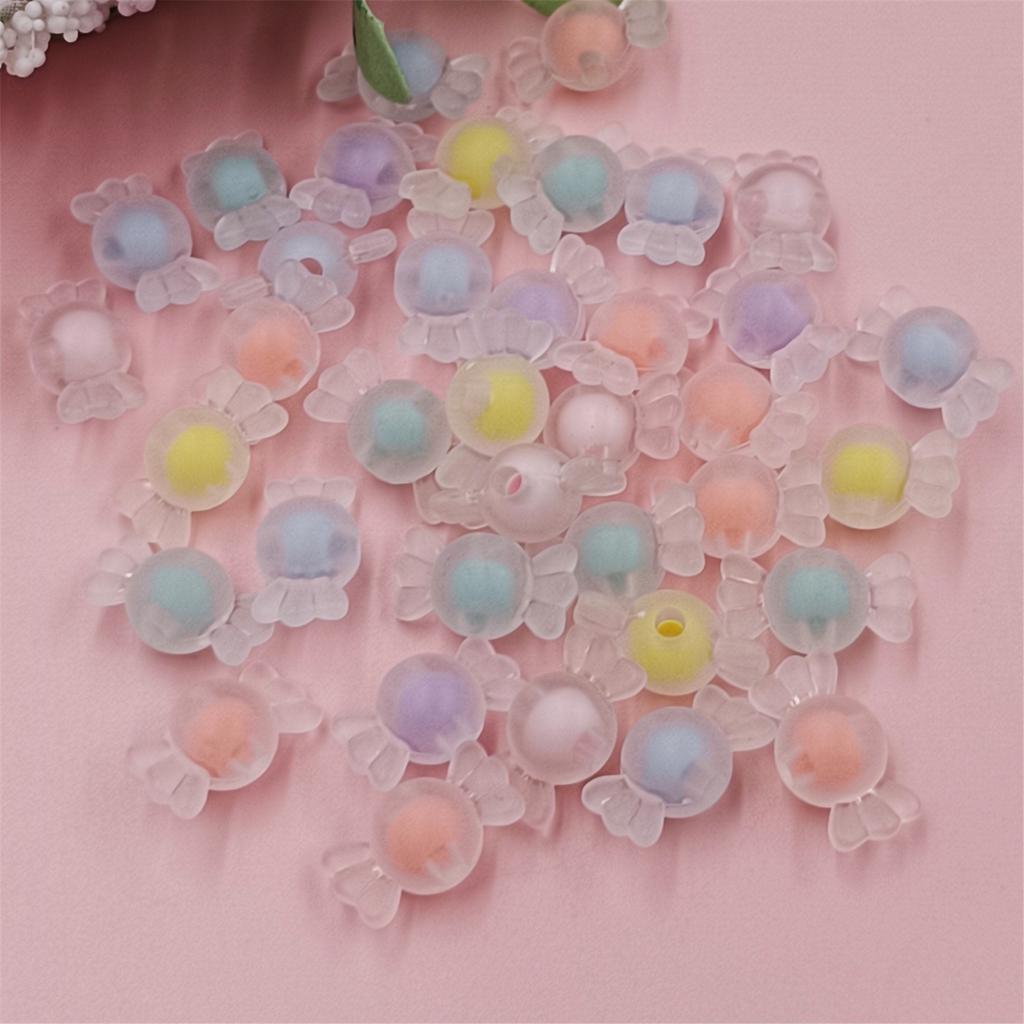 100Pcs 17mm Matte Candy DIY Craft Beads For Jewelry Making Double layer Pendant Necklace Bracelet Wholesale