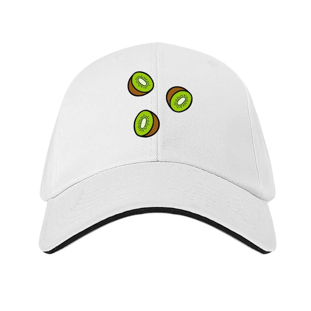 Kiwi Fruit Pattern On Dark Green Baseball Cap Christmas Hat Derby Hat Tactical Cap Sailor Cap for Men Mens Luxury Womens