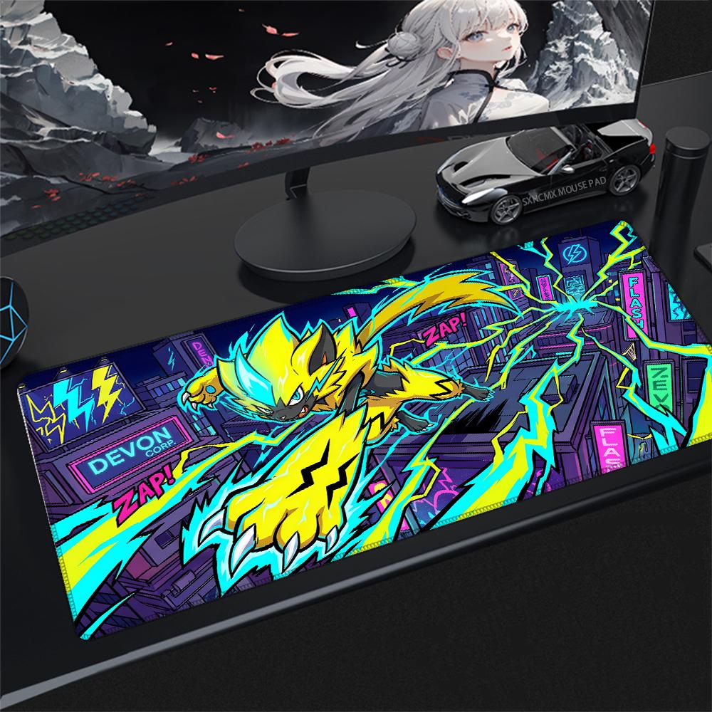 Mouse Pad P Zeraora Extended Gaming Mouse Mat Nonslip Rubber Base Lock Edge High Definition Print Anime Gamer Desk Pad