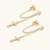 Trendy 0.1CT 3mm D Color Moissanite Diamond Drop Earrings for Women Girls S925 Silver Long Tassel Dangle Earring