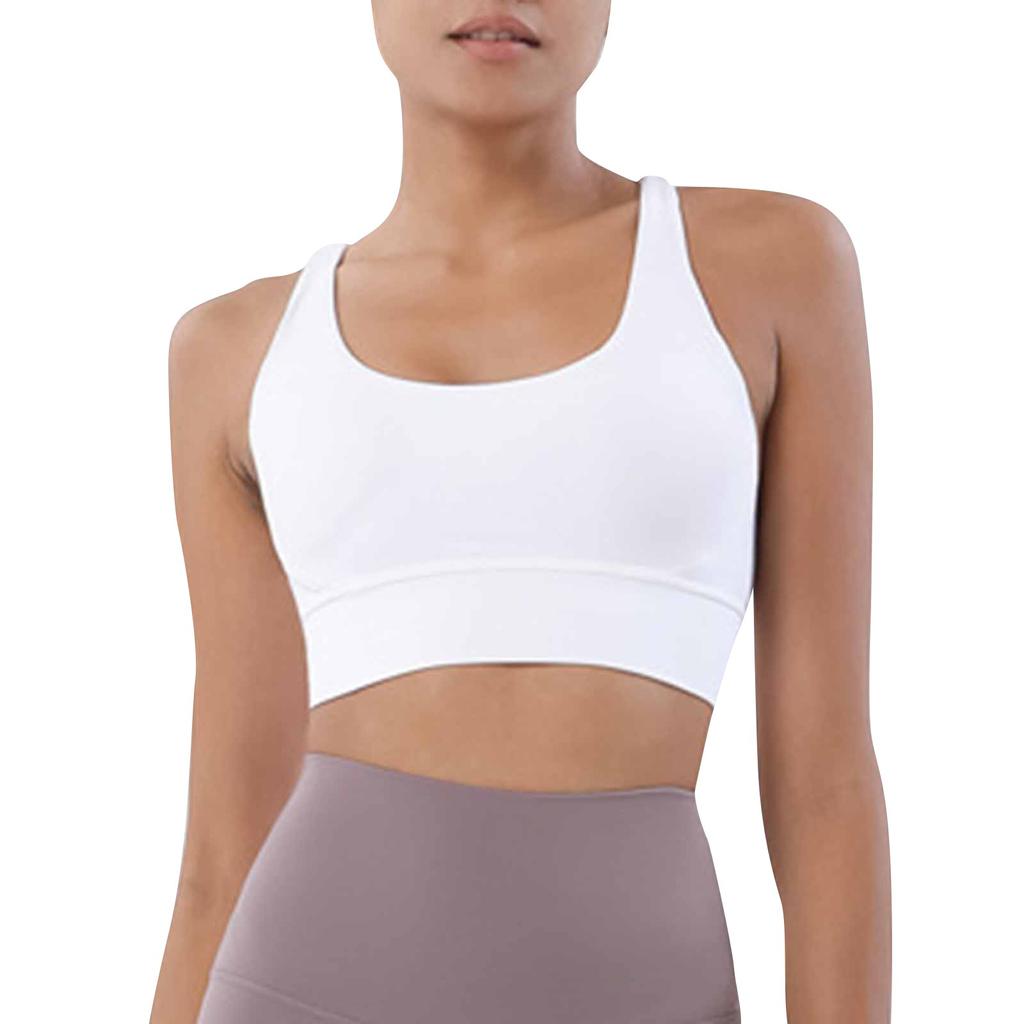Double-sided Brushed Cross Back Sports Shockproof Gathered Yoga Fitness Vest