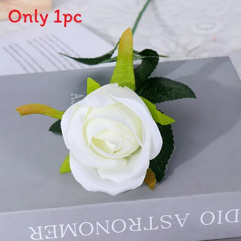 

Роза Искусственный Изысканный Букет Шелковый Цветок Для Свадьбы Домашнего Декора Офиса белый