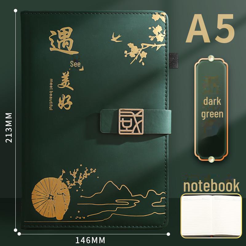 A5 Trendy Thickened Notebook & Inspirational Student Diary Gift Set