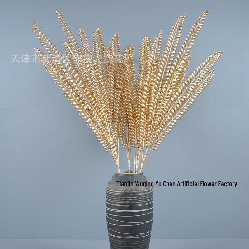 Gold-Tone Artificial Flowers Buddhist Beads Arrangement for Weddings & Home Decor