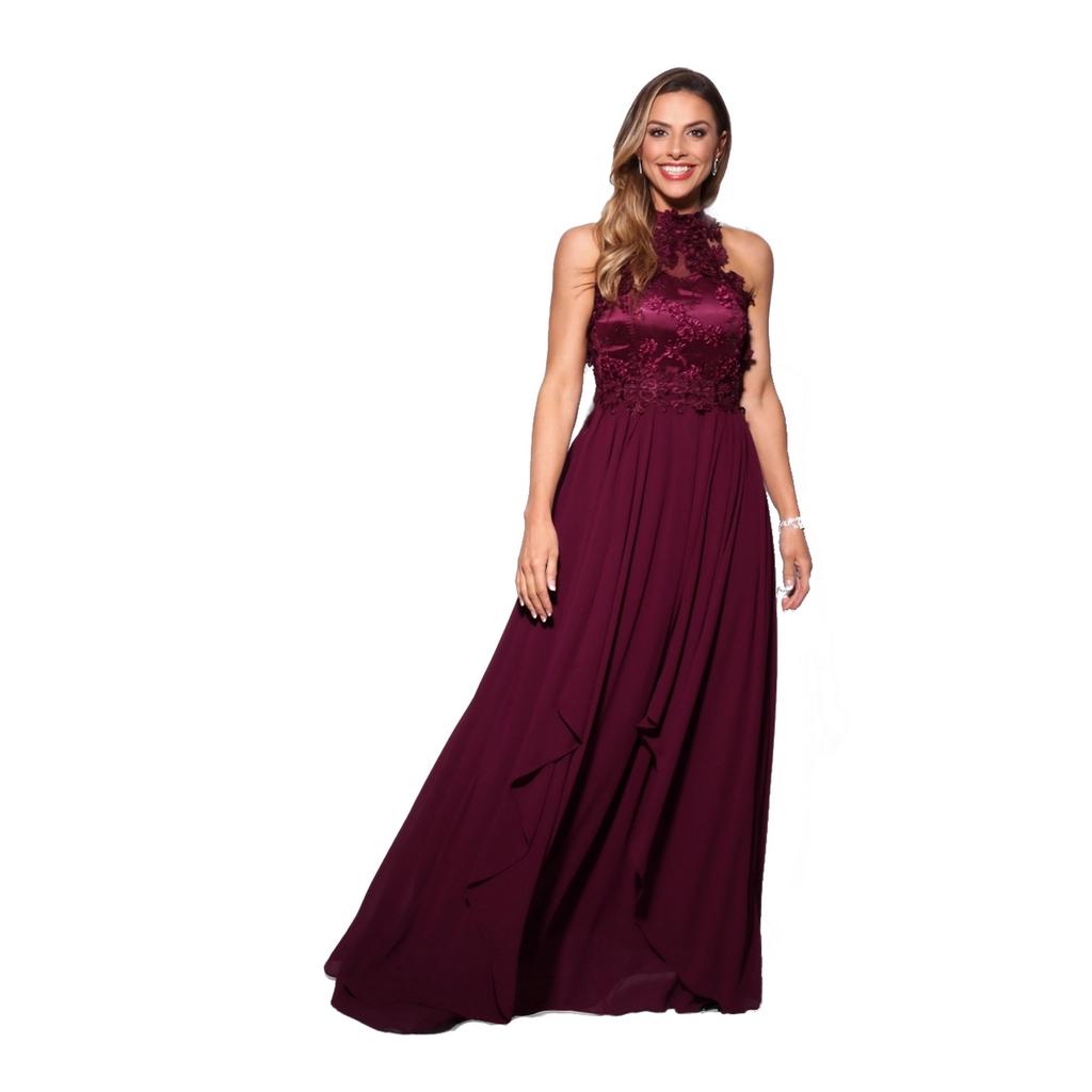 Sexy Color Sólido Rojo Vestidos de noche 2019 Trumpet / Mermaid Halter  Suede Sin Espalda Hecho a