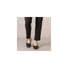 Fuwaraku FR-1101 Square Toe Pumps, Wide Fit (4E), Waterproof, 35cm Heel, Black, 215cm