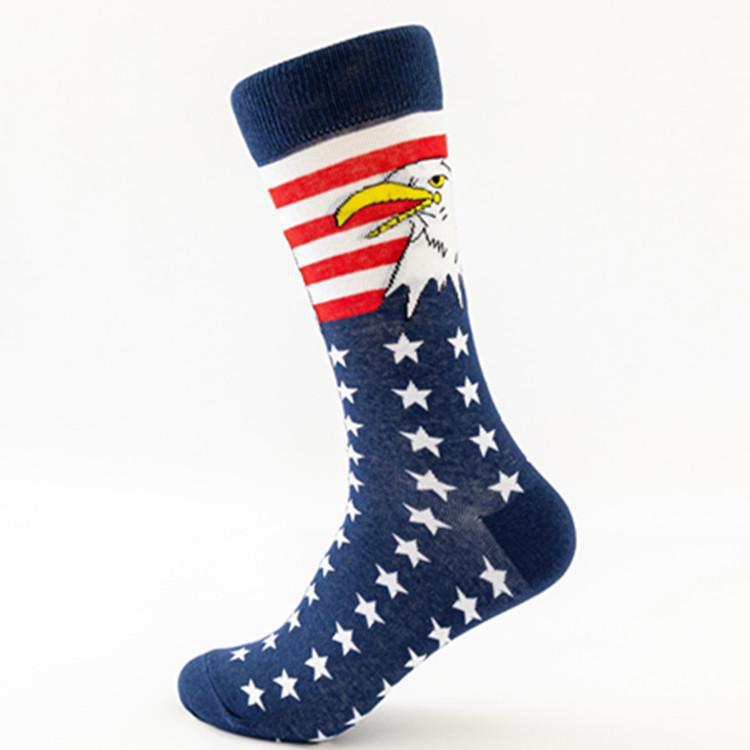Men's National Flag Cotton Socks: Long Tube, Autumn/Winter Style, European & American Trend