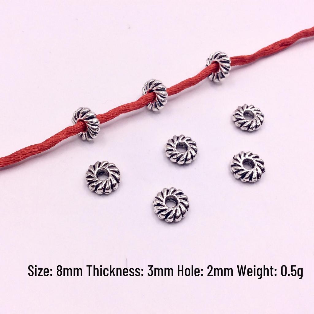 Tibetan Silver Flower Spacer Beads - 100pcs DIY Jewelry Accessories for Bracelets & Necklaces