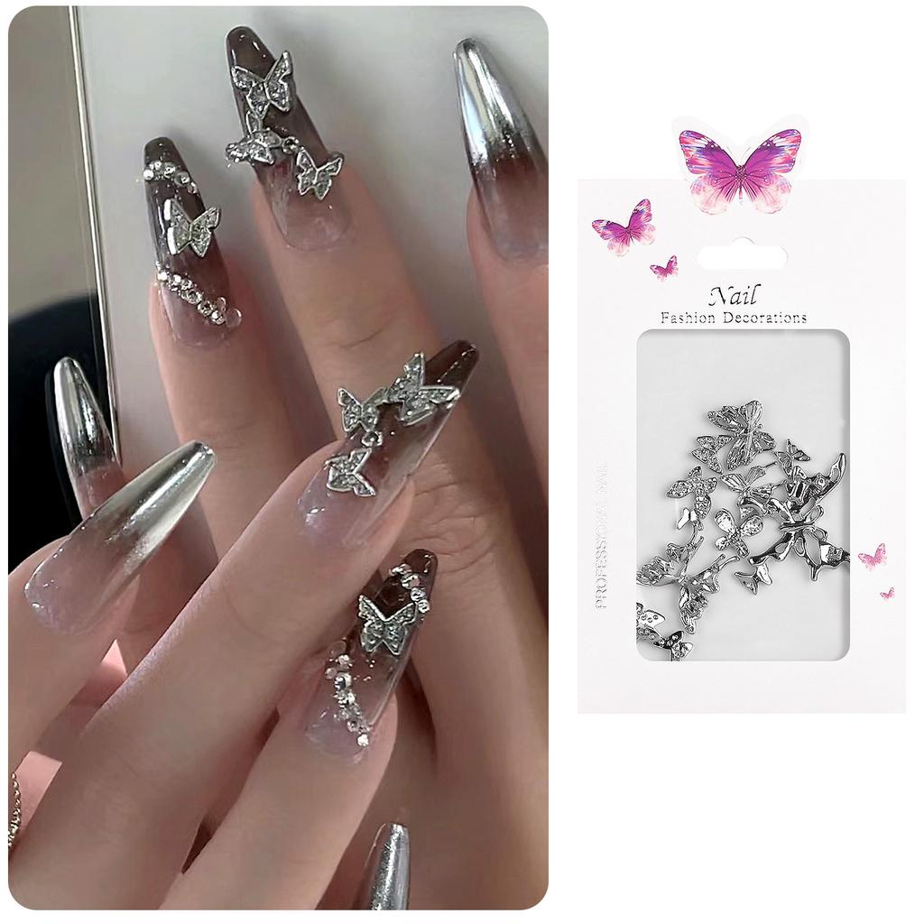20Pcs 3D Nail Charms Butterfly Shape for Women Girls DIY Nail Art Decoration Craft Accessories