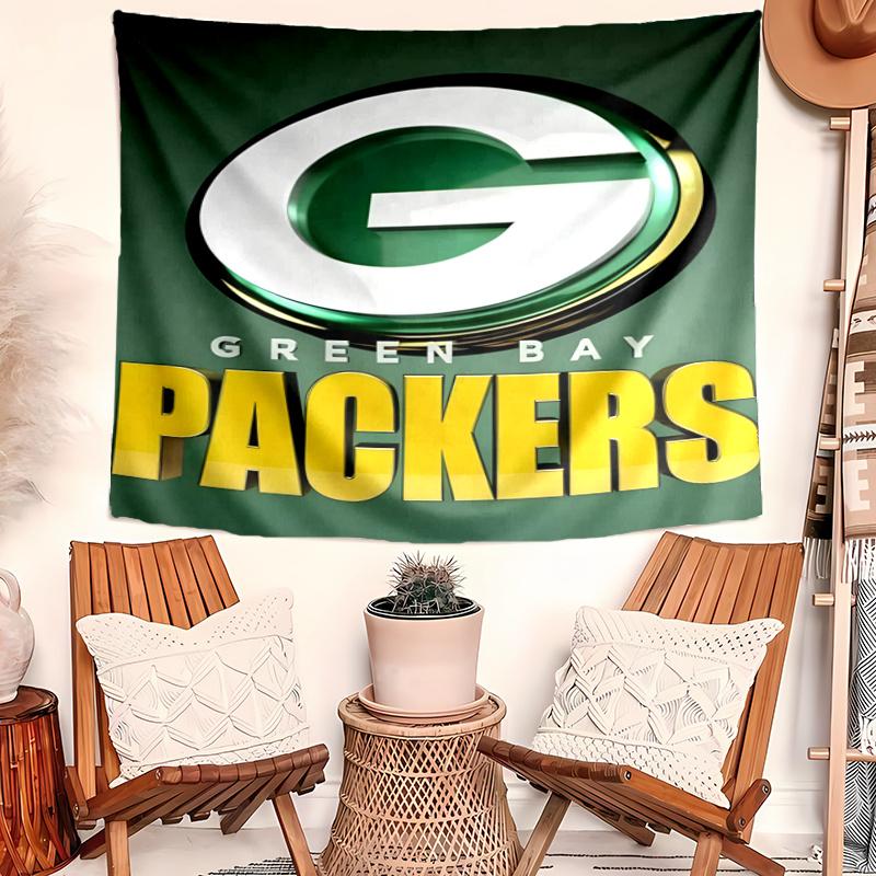 Green Bay Packers Tapestry Wall Hanging Room Background Cloth Home Decor Beach Mat Yoga Mat Sofa Bed Sheet