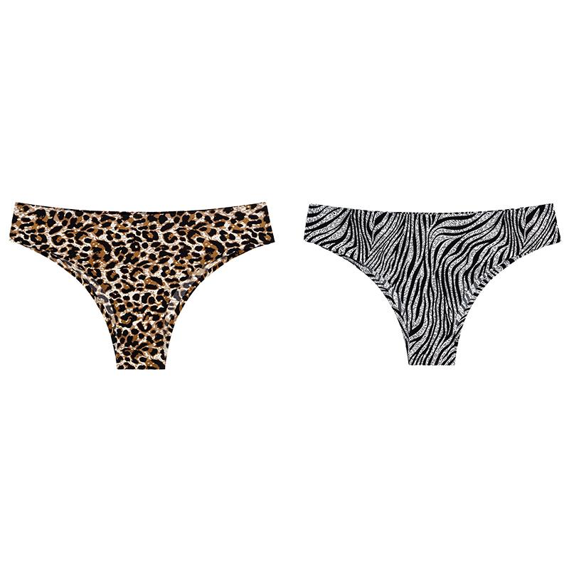 2 Pcs Women's Thong Ice Silk Seamless Underpant  Women's Underwear Pure Desire Sexy Girl T Pants Women Briefs Sexy Panties