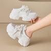 Autumn wear sequined bag head half slippers women's 2025 new versatile mesh dad shoes breathable thick-soled lazy sandals