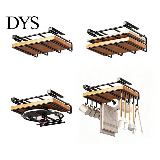 Space Saving Kitchen Gadget Iron Cutting Board Rack, Anti-slip Under Cupboard Hanging Chopping Stand Organizer, Drying Rack for Countertop Vertical
