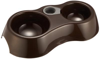 Petio W Dish with Water Supply Function Brown for Pets