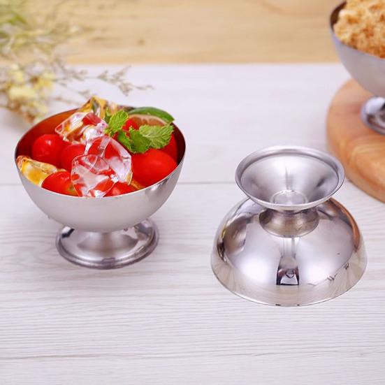 Stainless Steel Ice Cream Cups Dessert Bowls for Ice Cream Smoothies Custards Salads Mousse Snack Serving Portable Stackable Kitchenware