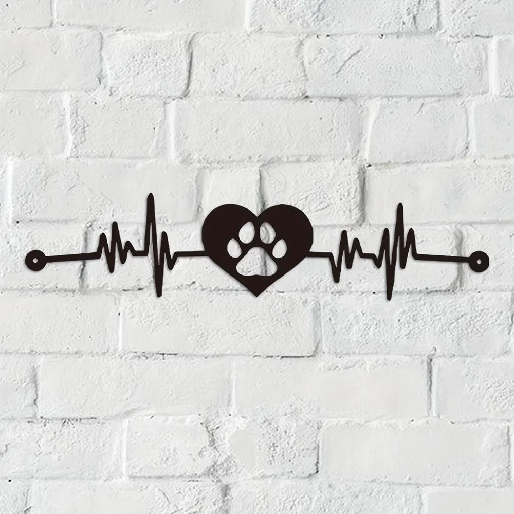 Металлическая табличка «Сердцебиение любителей питомцев» Уникальный настенный декор — фото 5
