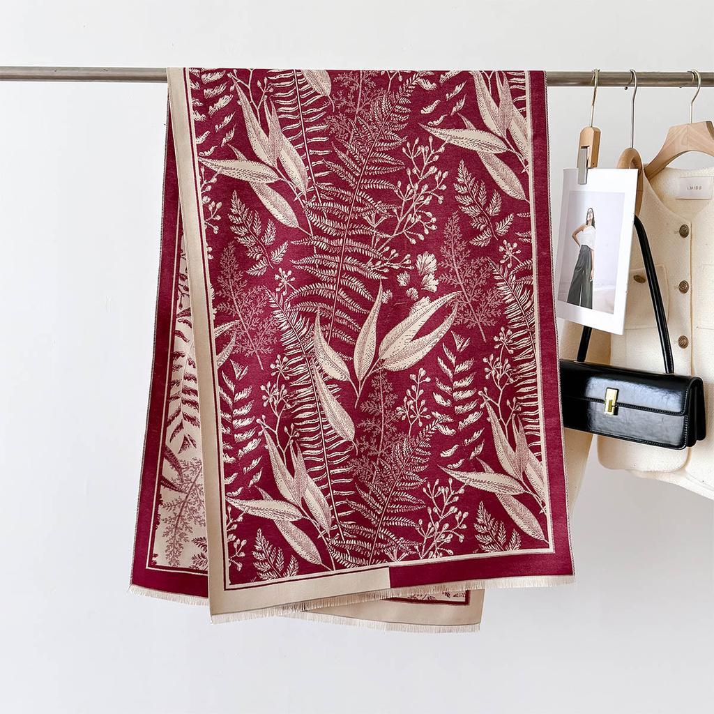 Autumn And Winter Retro Style Warm Scarf Shawl Classic Landscape Letter Printing Decorative Scarf Imitation Cashmere Large Shawl