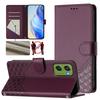 For Motorola Moto G06 4G Case Imprinted Honeycomb RFID Blocking Leather Phone Cover with Strap