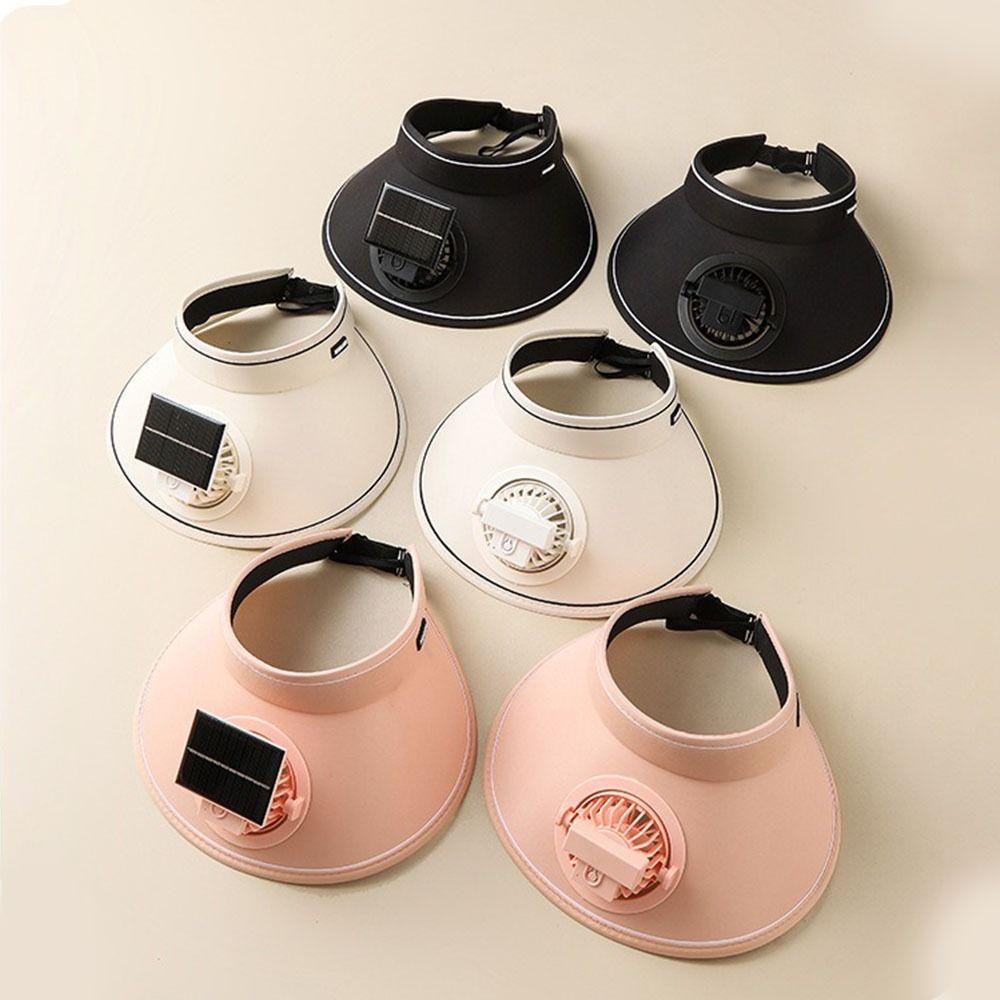 Breiter Rand Sonnenschutzhut Atmungsaktiver Kühlventilatorhut Modischer Sonnenschutz-Ventilatorhut Damen