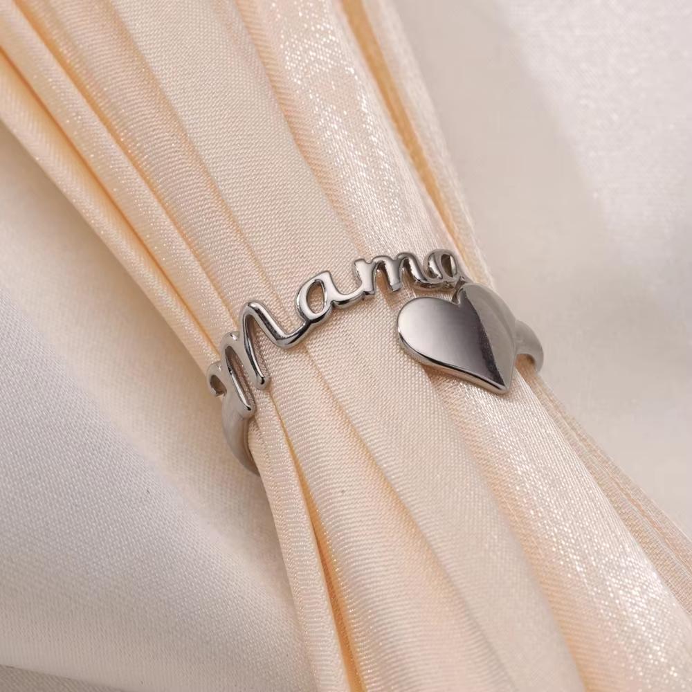 

Elegant Mama Letter Heart Cuff Bangle For Women Charm Gold Color Stainless Steel Opening Bracelets Mother s Day Jewelry Mum Gift