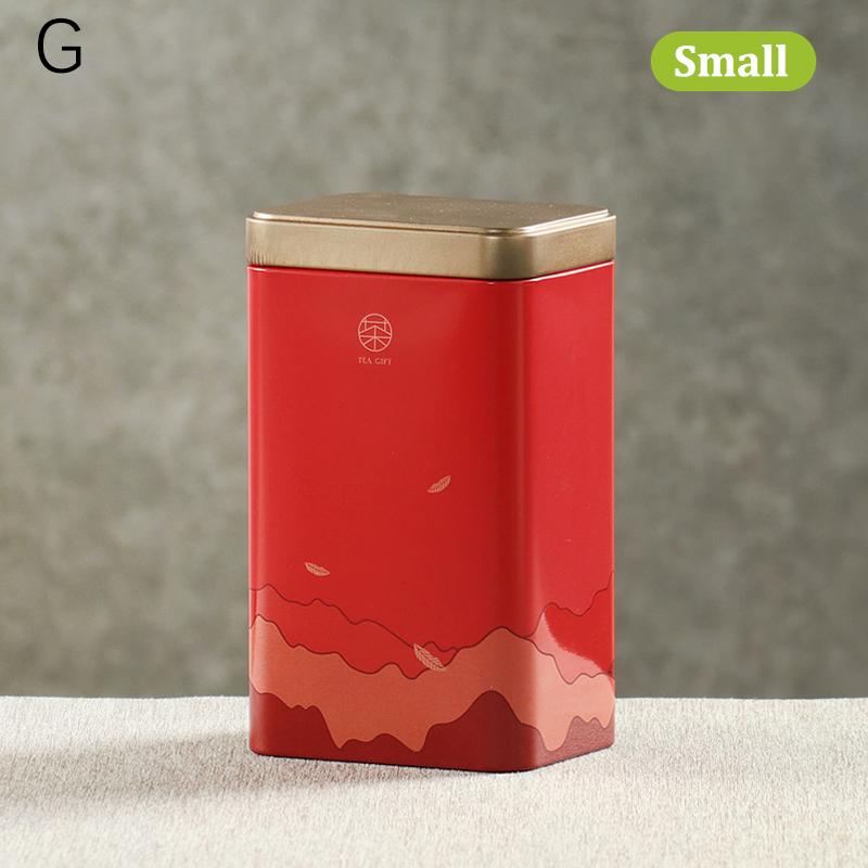 Tin Plate Storage Box Sealed Tea Caddy Small Square Coffee Jar Tea Leaves Container Cans Small Tinplate Spices Storage Boxes