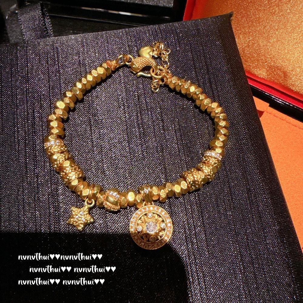 Ancient Gold, Hammered Star Vajra Pestle Bracelet, New Chinese Style, Lotus Root Lotus Blessing Bead Bracelet, Combination