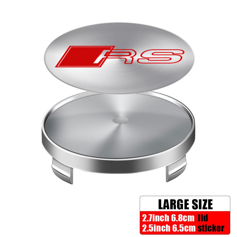 For Audi A360MM 63MM 68MM Car Wheel Center Cover Badge Hub Caps Emblem Decoration for AUDI S RS R A3 8P S3 A4 B6 B7 A6 A5 Q3 Q5 Q7 A2 A7 A8