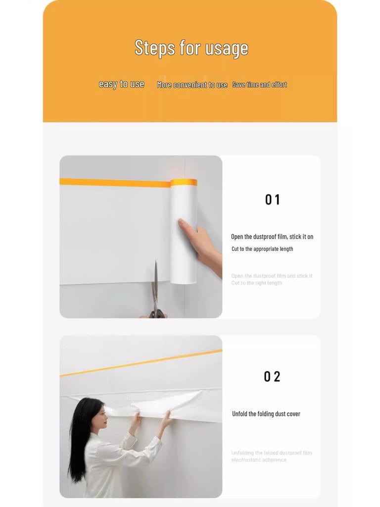 Dustproof Transparent Cover for Furniture Protection - Disposable Plastic Film