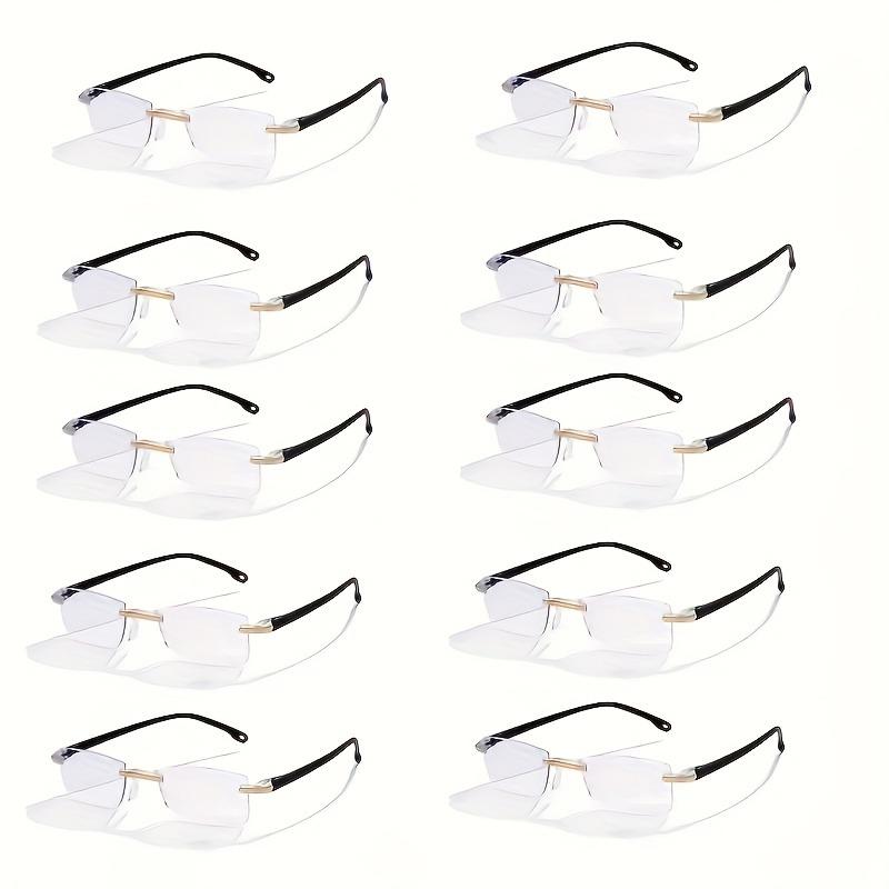 10 Pairs of Lightweight Frameless Anti Blue Light Reading Glasses Autofocus Transparent Lenses Ideal Gift for Both Men and Women