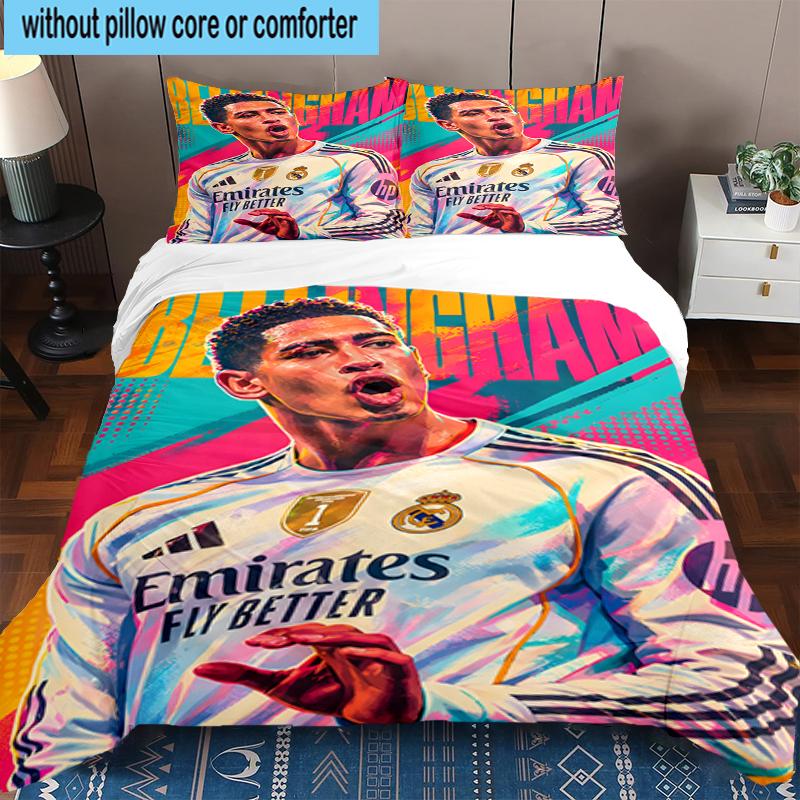 3PCS Jude Football Player Bedding Set,Including 1pc Duvet Cover And 2pcs Pillowcases Perfect for Bedroom, Dormitory, Fan Christmas gift