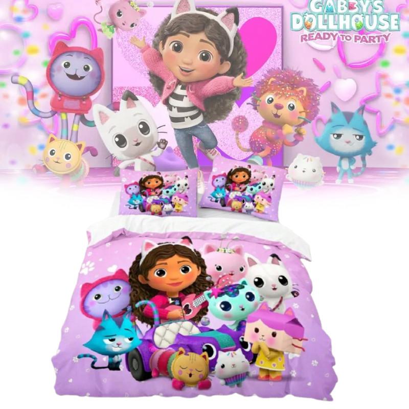 Gabbys Dollhouse 3d Printed Duvet Cover Set For Kids Bedroom Decor