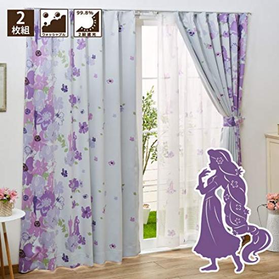 Disney Rapunzel Blackout Set of Disney 100x200cm Curtains, 2, SB-432, Princess, Heat-Blocking, Blackout,
