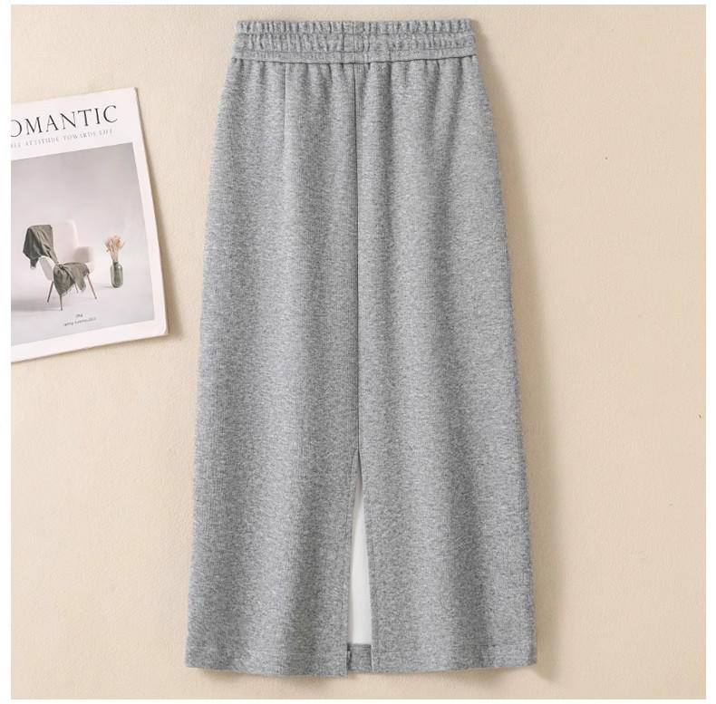 Women's Autumn/Winter Fleece-Lined or Regular Midi Skirt Sweatshirt Dress, Plus Size, Elastic Waist with Drawstring