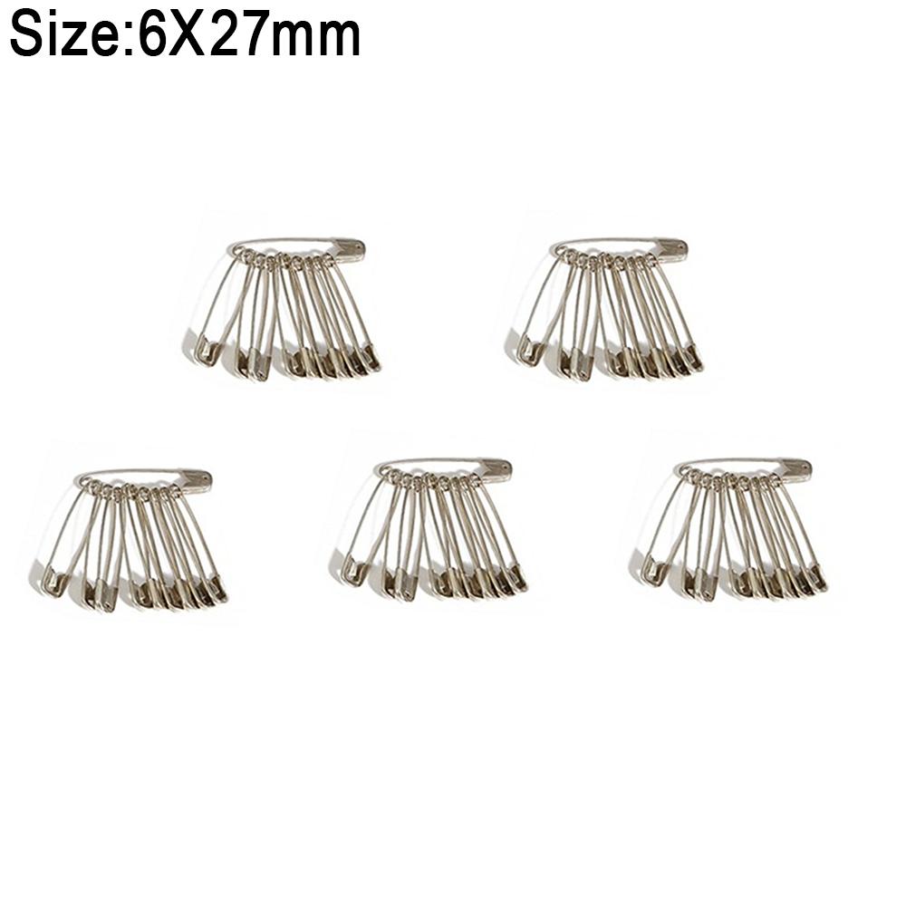 High Quality 50pcs Safety Pins DIY Sewing Tools Accessory 5 Kinds Size Silver Metal Needles Large Safety Pin Small Brooch YJ379