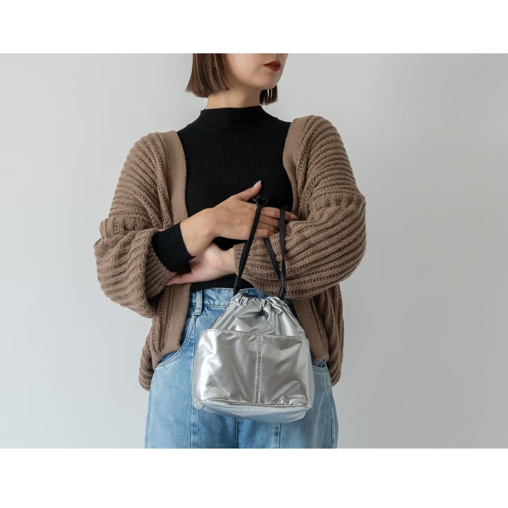 Benennen Sie 3-Wege Glänzende Kordelzug-Tragetasche Schultertasche RSG23136 um