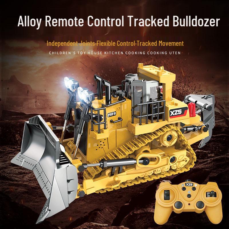 2.4G Nine-Channel Remote-Control Tracked Bulldozer 1:24 Alloy Engineering Toy Model
