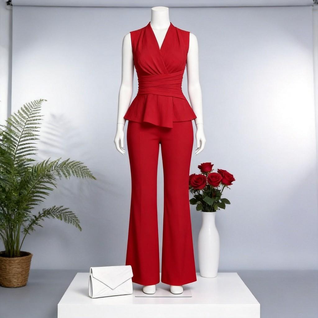 Elegante Set Estivo Due Pezzi da Donna in Poliestere e Spandex per Abbigliamento Casual