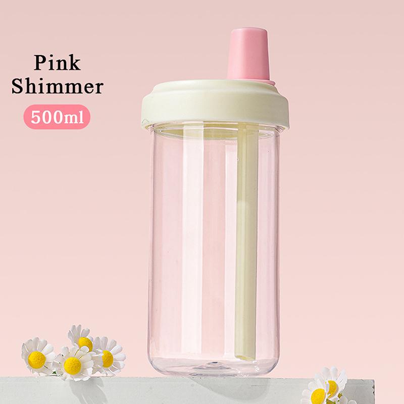 

Lightweight Plastic Straw Water Cup Durable On-The-Go Drinkware For School Office Travel
