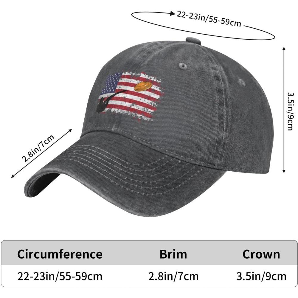 Skeet Shooting USA Flag Trap Shooting Clay Pigeon Unisex Baseball Cap Cotton Fits Unisex Women Washed Denim Adjustable Dad Hat