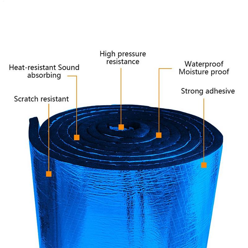 1x0.5m 2x0.5m Fireproof Heat And Sound Insulation Mat Aluminum Foil Self-adhesive Heat Insulation Mat Car Interior Accessories