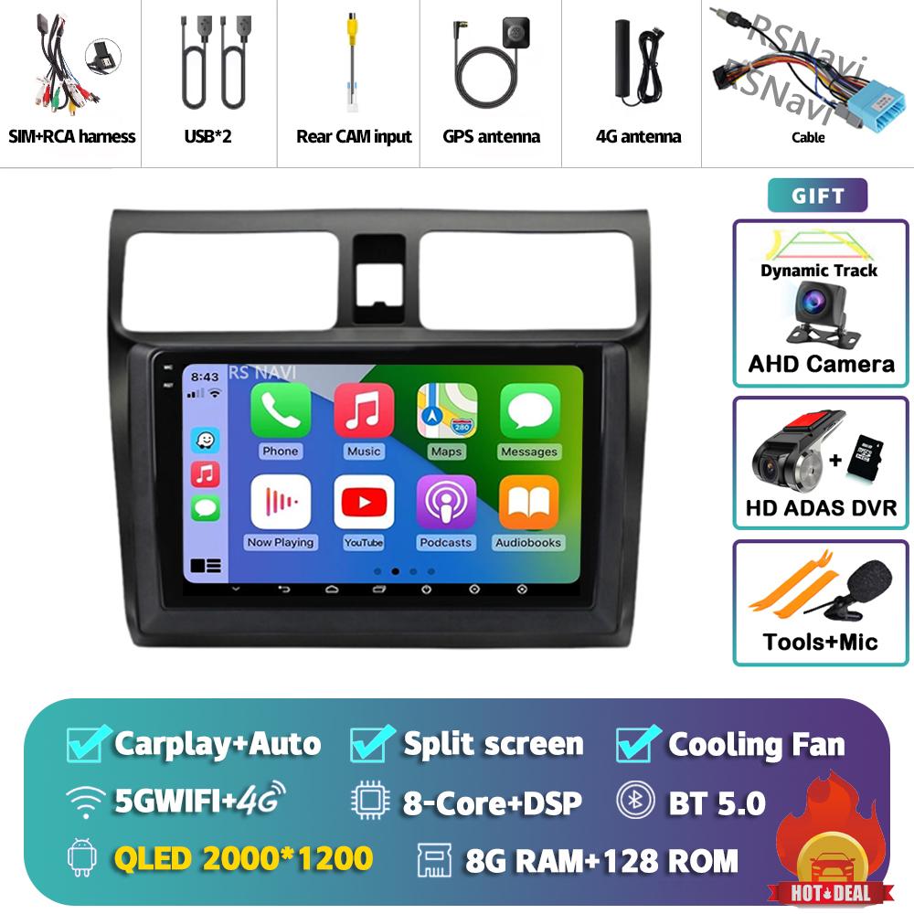Android 15 Carplay Auto 2K Screen Car Radio Multimedia Player For Suzuki Swift 2003 - 2010 Autoradio GPS Stereo 2din Head Unit