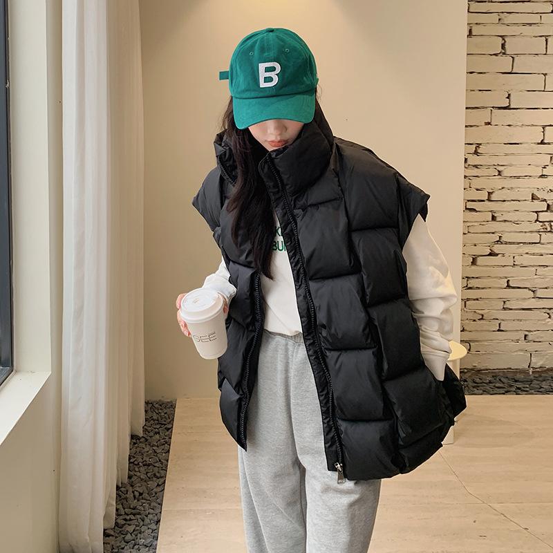 

Новые заколки для волос с модным и популярным хлопковым жилетом однотонного цвета со стойкой воротником модный хлопковый жилет женская куртка M чёрный